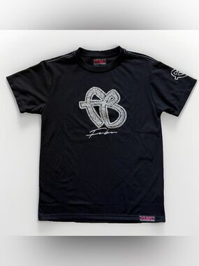 NWT FUBU Rhinestone FB Logo Black Graphic Tee Size Small